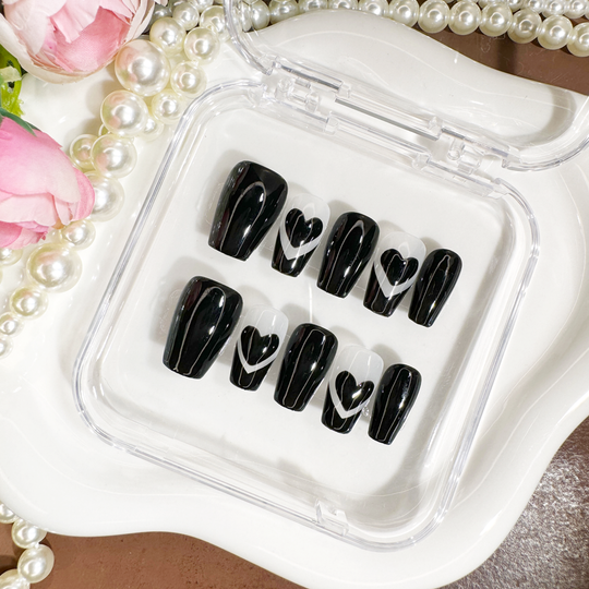 "BE MY VALENTINE" Black Long Square