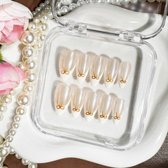 "IRIDESCENT RIBBONS" Ribbon Prints ALMOND